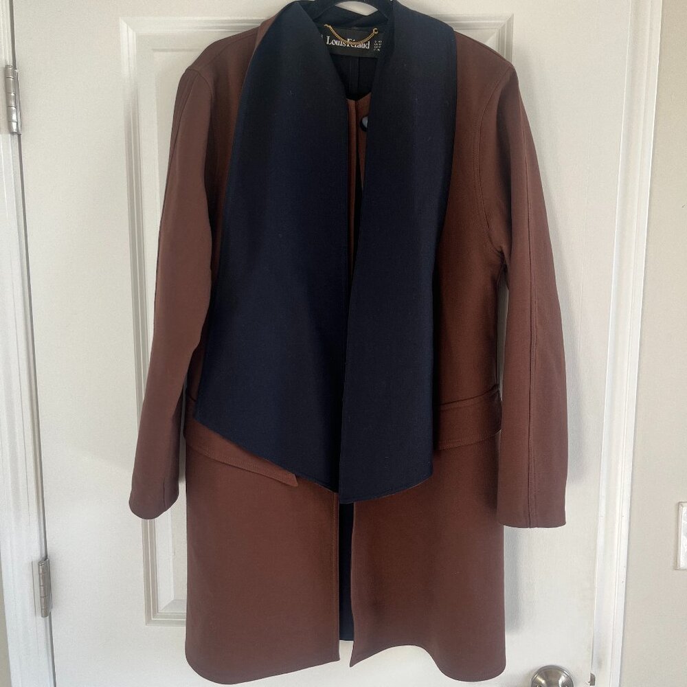 Vintage Louis Feraud Brown Coat with Scarf — M
